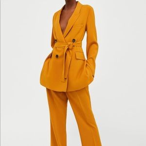 Zara mustard blazer and pants set